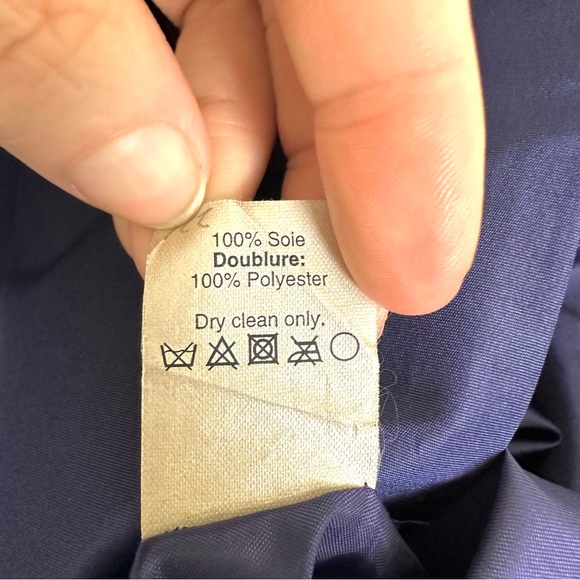 J. CREW Women’s 100% Silk Deep Navy Indigo Cocktail Dress Ruffle Detail, Size 2P - Picture 7 of 9